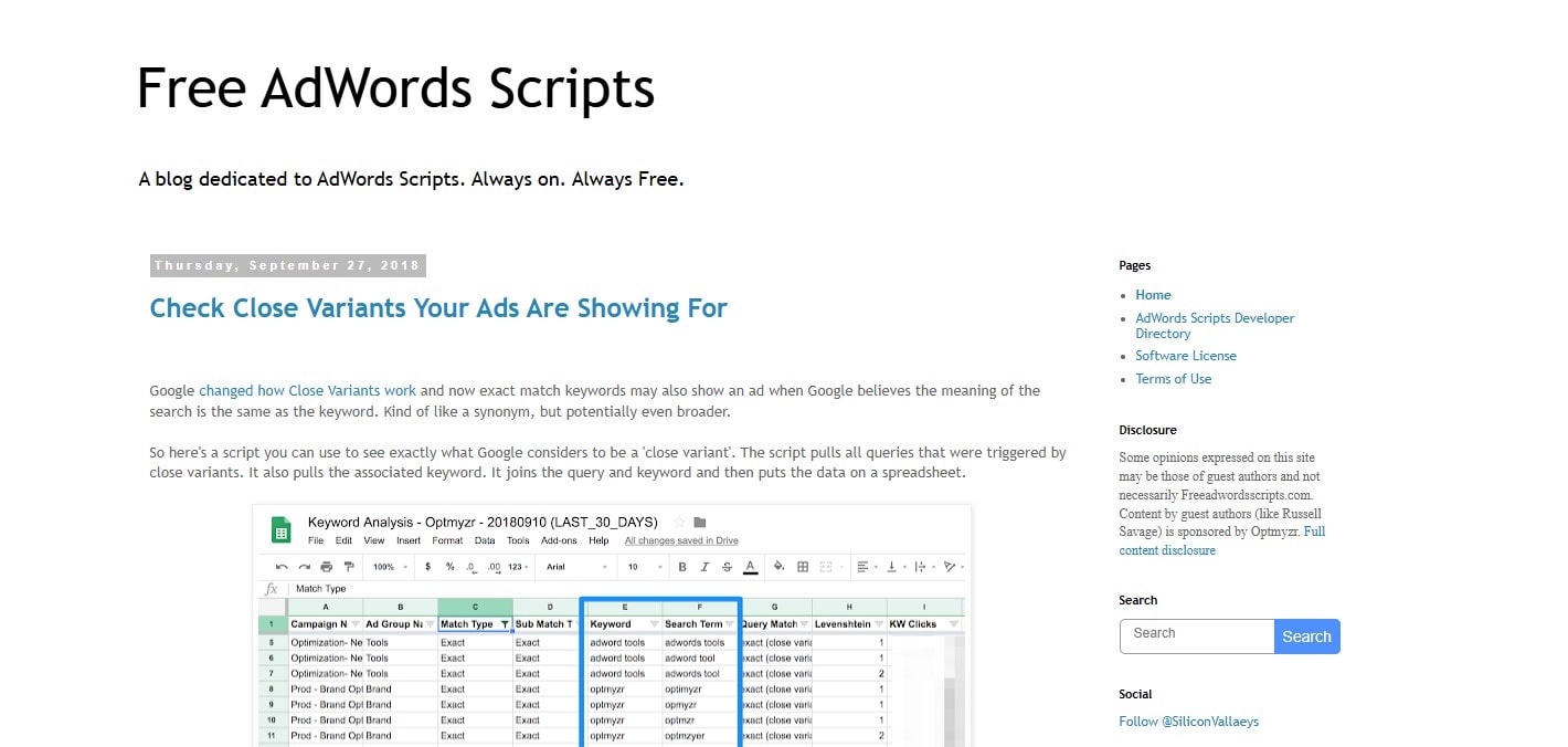 Free AdWords Scripts - کاربردیترین اسکریپتهای گوگل ادز